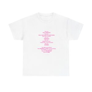 Fully Worthy – Limitless Love & Blessings Tee Neon Pink